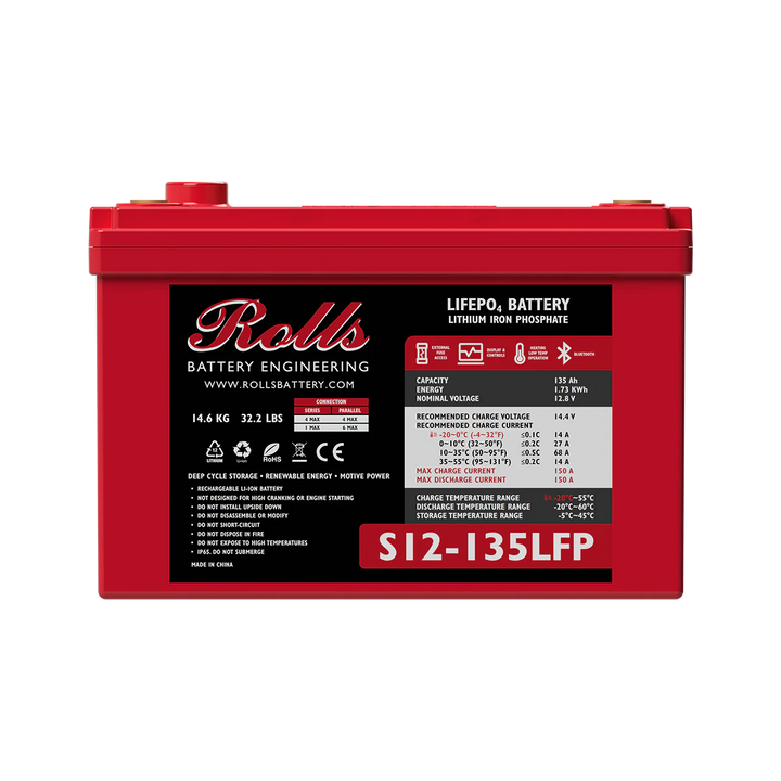 12V 135AH LIFEPO BATTERY - WITH INTEGRATED SCREEN