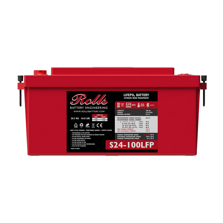 24V 100AH LIFEPO BATTERY - WITH INTEGRATED SCREEN