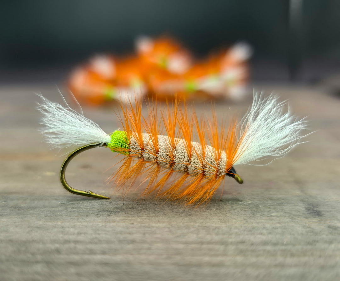 Natural w/Chartreuse butt - Orange Hackle