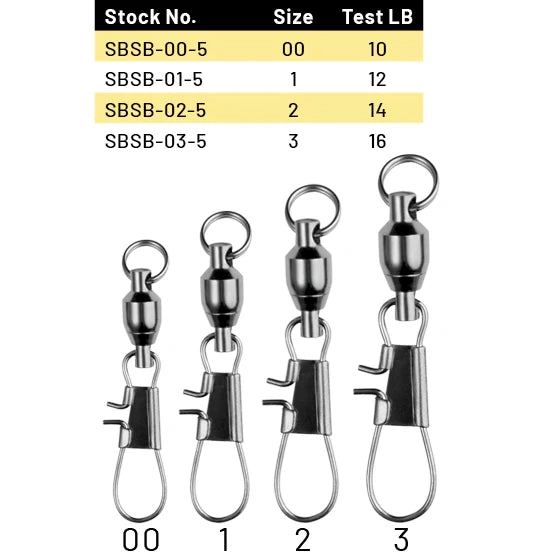 BALL BEARING SWIVEL, SPLIT RING WITH INTERLOCK SNAP