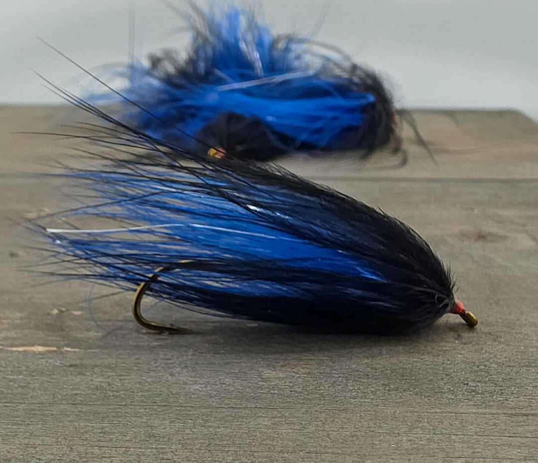 Black & Blue Marabou Streamer