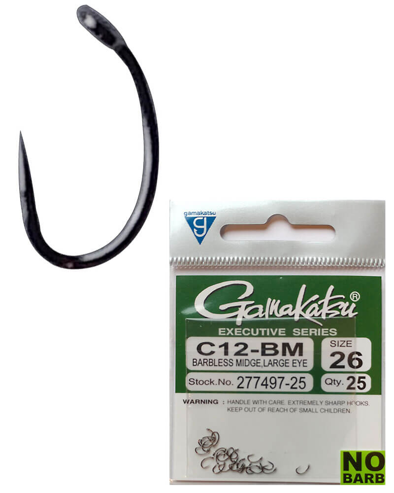 C12-BM Barbless Midge, Large Eye